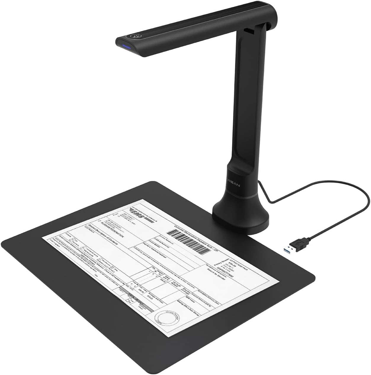 Document Scanner Portable - VIISAN DB8401 16MP ドキュメントカメラ オフィス＆学校用、Windows/macOS認定USBスキャナー OCR、TTS、バーコード認識機能搭載