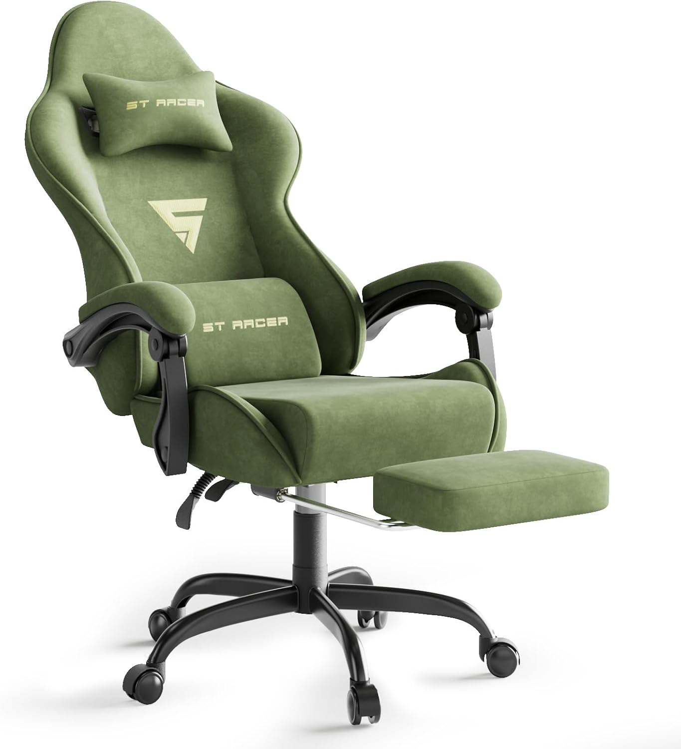 大人用ゲーミングチェア、フットレスト付きマッサージ機能と腰当 - Ergonomic Office Chair のレビューと価格