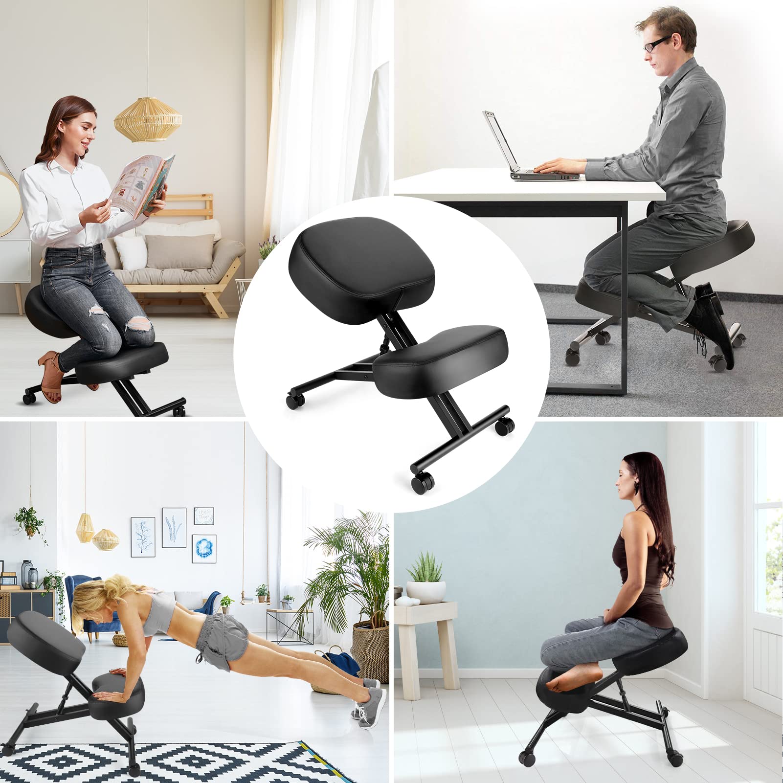 オフィス用のエルゴノミクスニーリングチェア、家庭およびオフィ - Ergonomic Office Chair のレビューと価格