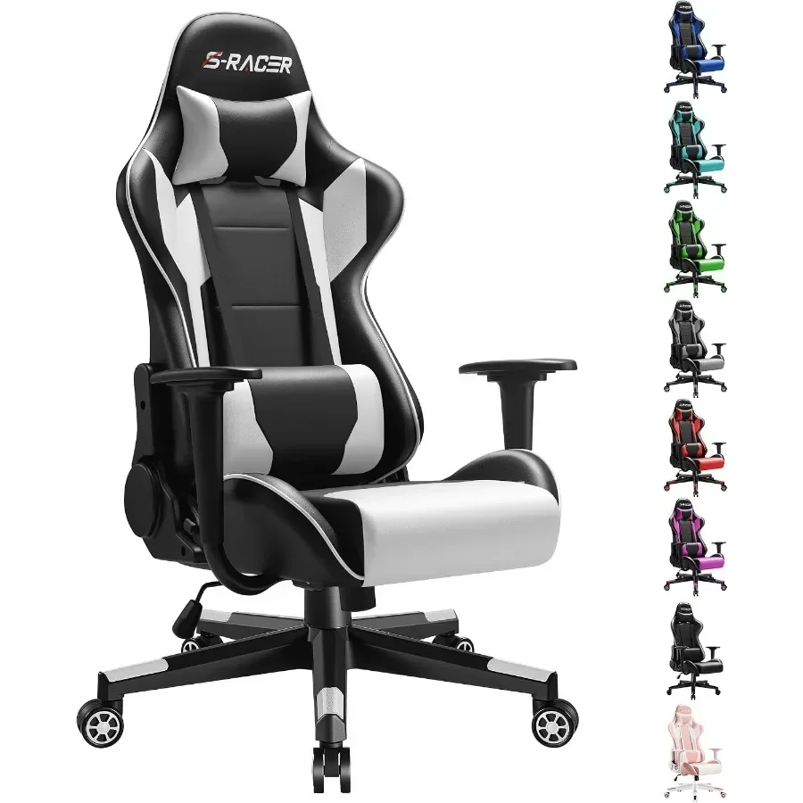 オフィス用ゲーミングチェア、PUレザー、ホワイト、高背もたれ - Ergonomic Office Chair のレビューと価格