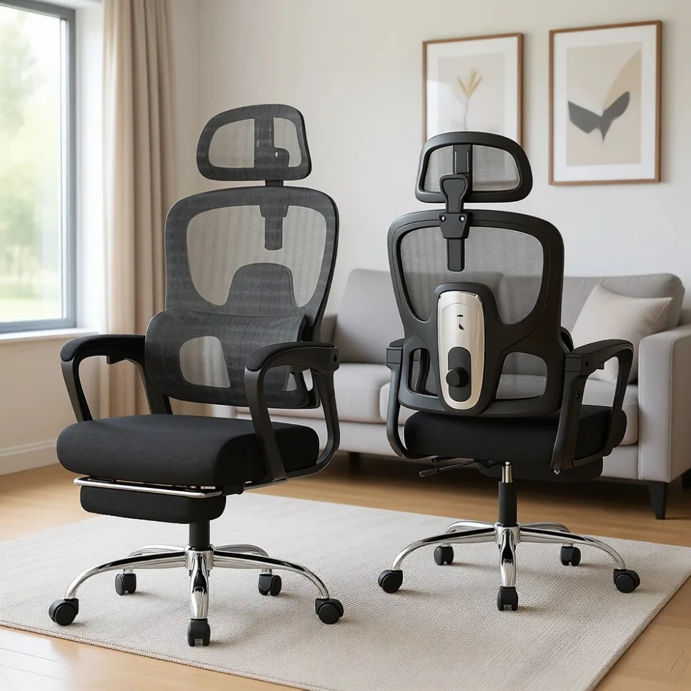 人間工学に基づいたデザインのオフィスチェア。フットレスト、調 - Ergonomic Office Chair のレビューと価格
