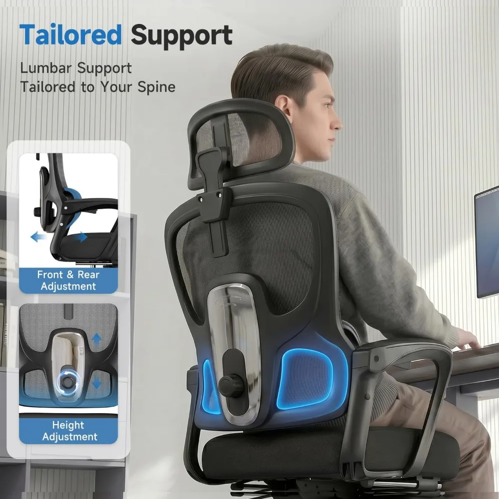 人間工学に基づいたデザインのオフィスチェア。フットレスト、調 - Ergonomic Office Chair のレビューと価格
