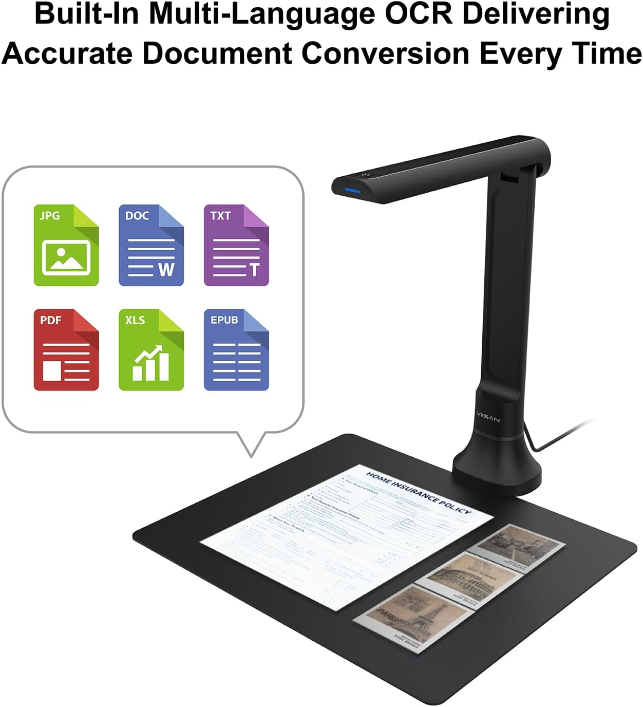 VIISAN DB8401 16MP ドキュメントカメラ オ - Document Scanner Portable のレビューと価格